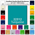 22"x22" Blank Solid Turquoise Imported 100% Cotton Bandanna